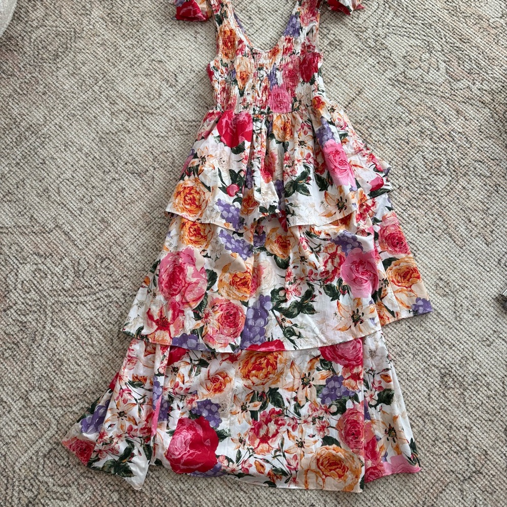 Buddy love floral Tiered Maxi Dress Small - Picture 5 of 6